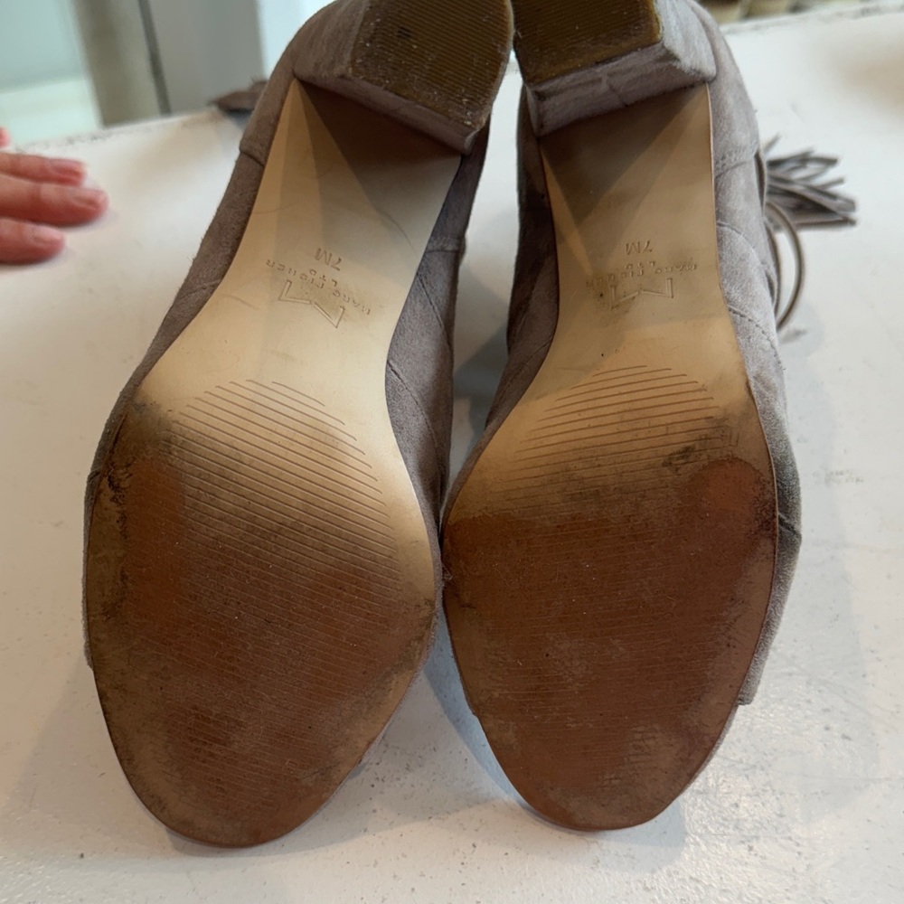 Marc Fisher Taupe Suede Cage High Heel! - Picture 5 of 6